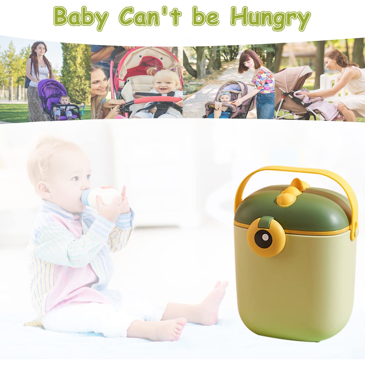 SNOWIE SOFT Baby Formula Dispenser for Travel with 550ml Double Lid Seal & Scoop | BPA Free PP Container