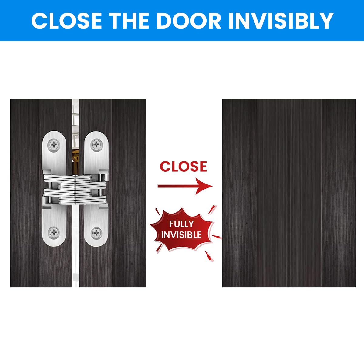 Serplex Door Hinges for Wooden Cabinets featuring 12PCS Invisible Embedded Zinc Alloy Design