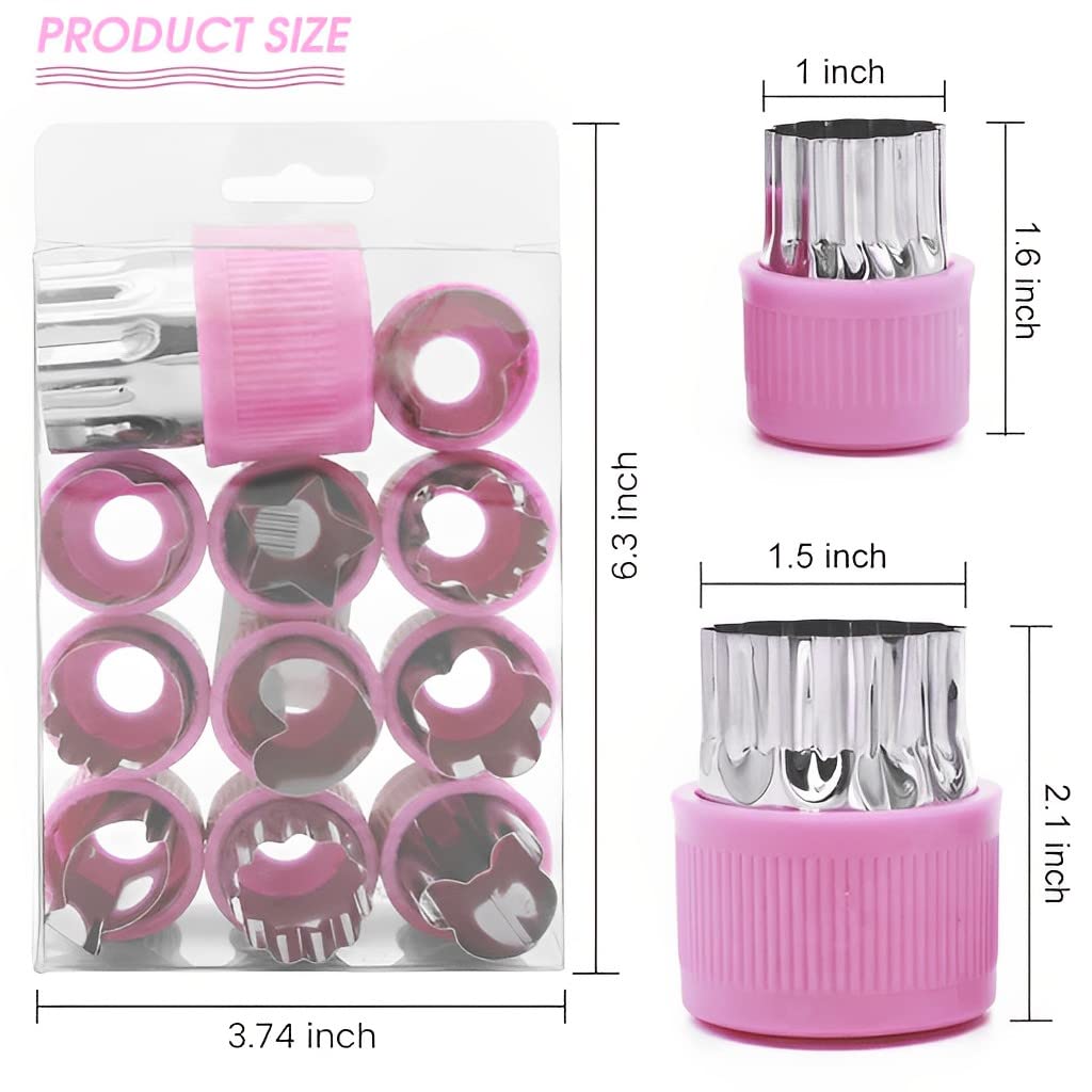 HASTHIP Cookie Cutter Shapes for Kids with Thickened PP Handle and 12 Stainless Steel Molds | Easy DIY Baking and Sandwich Fun