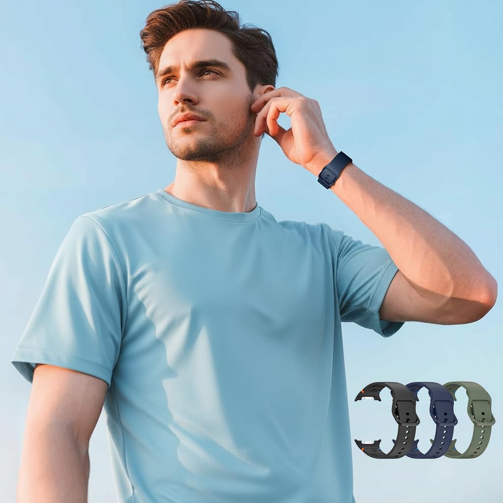 ZORBES Sport Band Compatible with Galaxy Watch 7 featuring No Gap Design and 3 Pack Silicone Strap for Men and Women