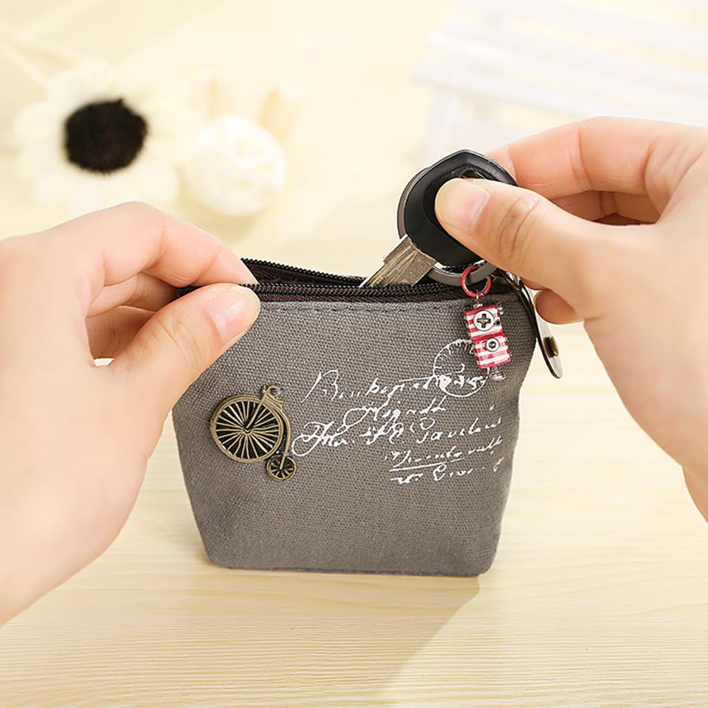 ZIBUYU Cute Decor Coin Pouch for Daily Use with 4pcs 10cm Canvas Design | for Women and Kids