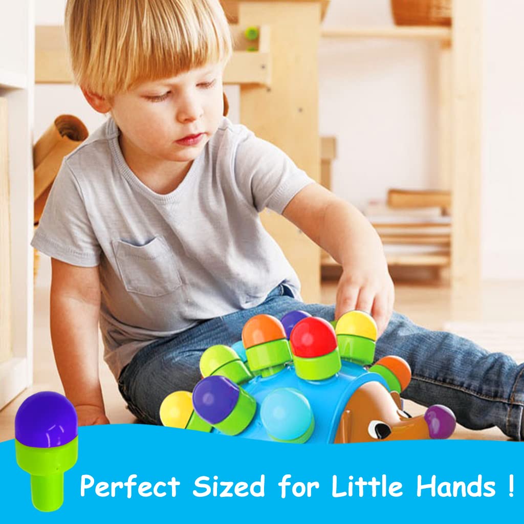 PATPAT Sensory Toys for Kids with 12 Color Spikes for Fine Motor Play and Hand-Eye Coordination | Montessori Educational Toy for Toddlers