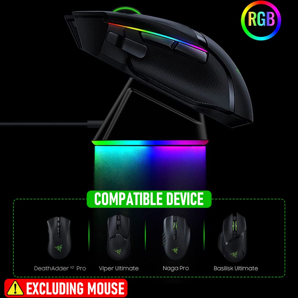Verilux Mouse Charging Dock for Razer Naga V2 HyperSpeed with Anti Slip Base | Compatible with DeathAdder V2 Pro and Viper Ultimate