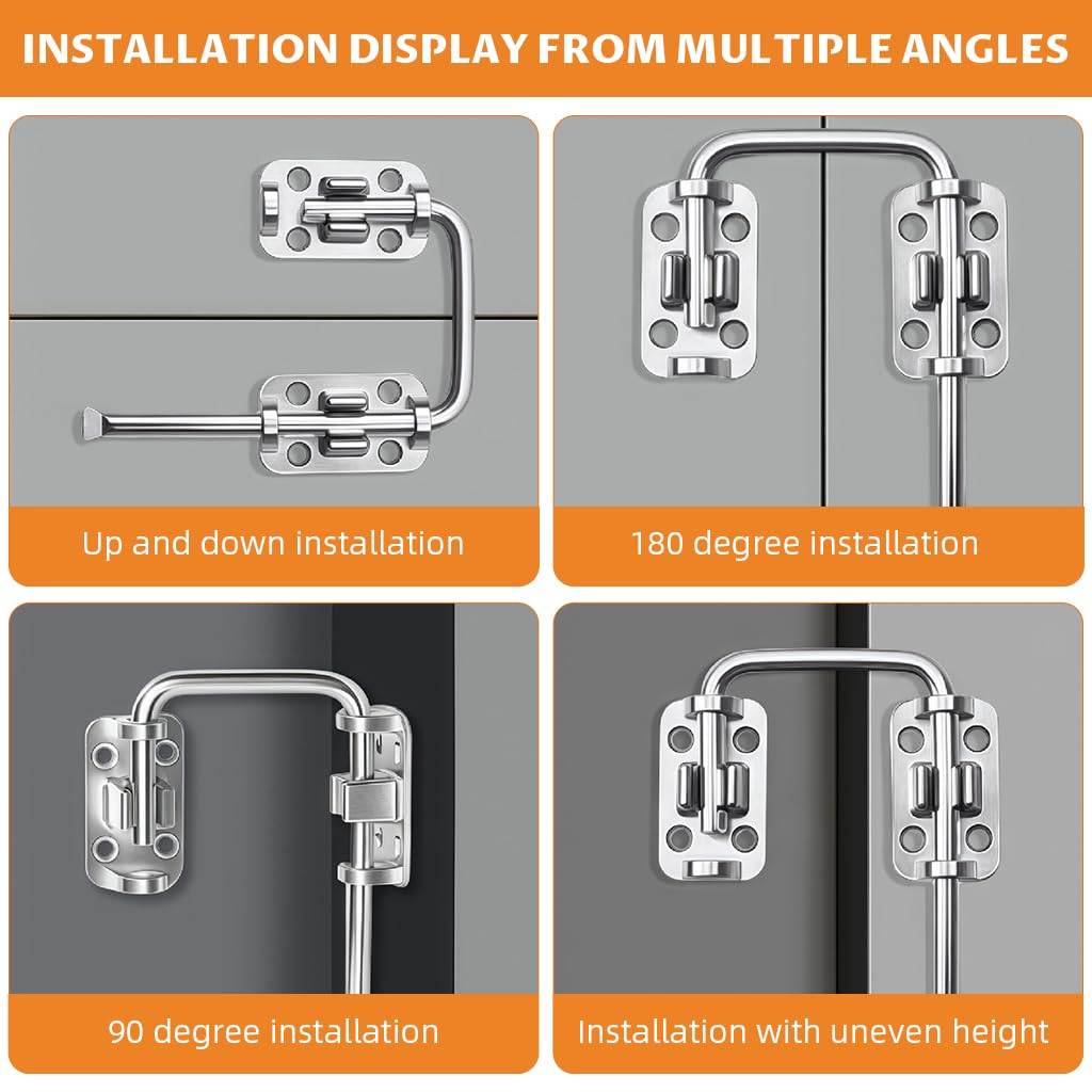 HASTHIP Auto Retracting Spring Door Latch for Home Security featuring Screw Mount | Stainless Steel Safety Bolt for Families and Pets