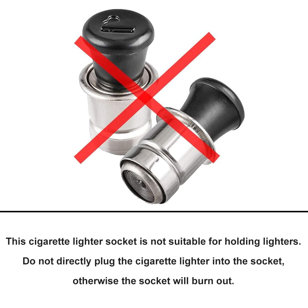 ZIBUYU 12V Cigarette Lighter Socket for Vehicle Repair with 3.3ft Wire and Protective Cap