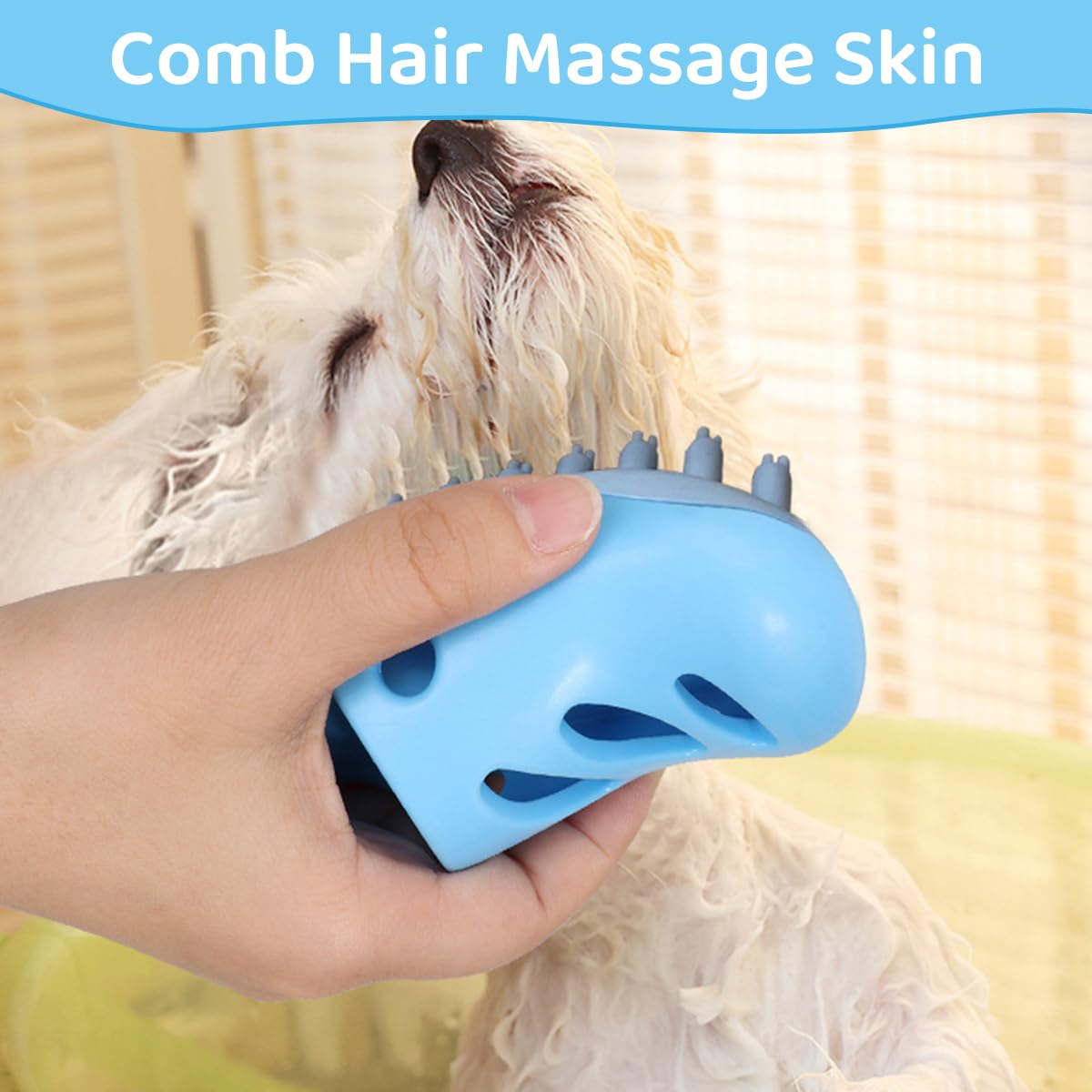 Qpets® Pet Bathing Brush Dog Bathing Brush Dog Massage Brush Pet Hair Brush Creative Slipper Dog Toy Dog Grooming Brush