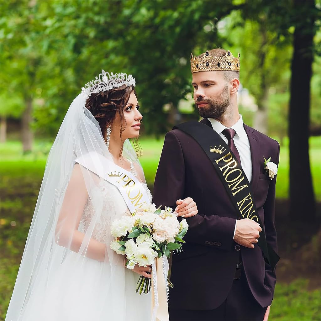 PALAY Tiara Crown for Wedding and Party with Side Combs featuring 13cm Width | Silver Crystal Headband for Women and Girls