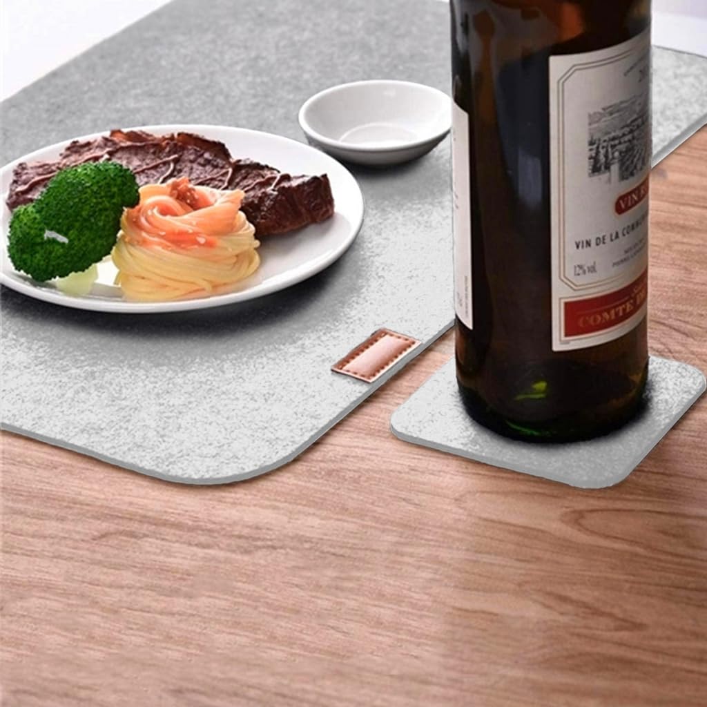 ZIBUYU Felt Table Mats Set of 12 for Dining | Washable Non Slip Heat Resistant Design