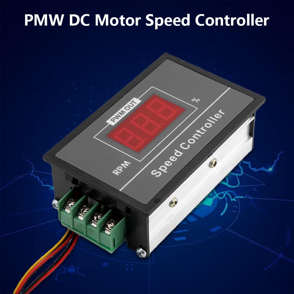 Serplex PWM DC Motor Speed Controller 6V 60V 30A with Digital Display and Start Stop Switch | Stepless Speed Adjustment for Precise Control