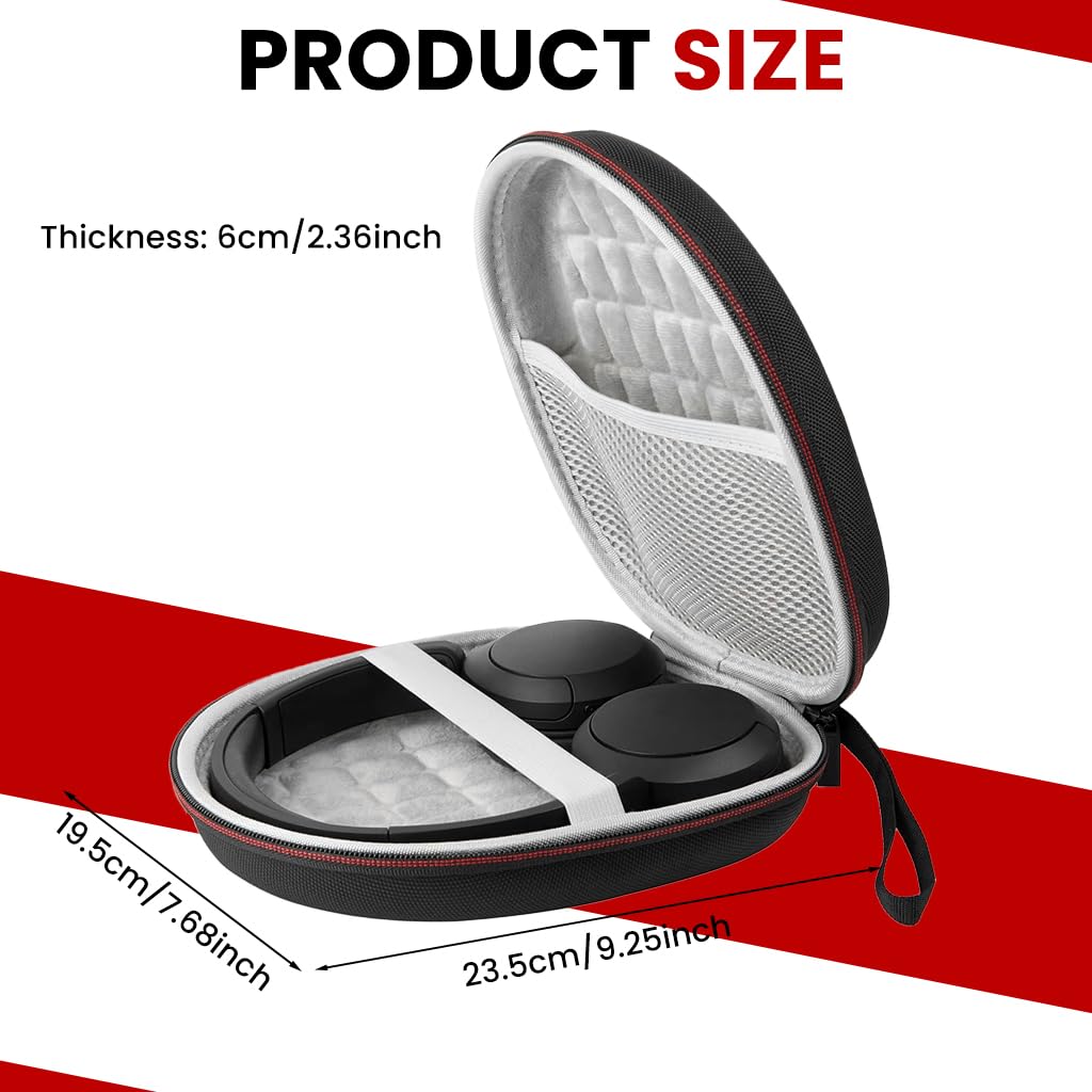 ZORBES Headphone Travel Case for Sony and JBL featuring EVA Hard Shell and 19.5x23 cm Size