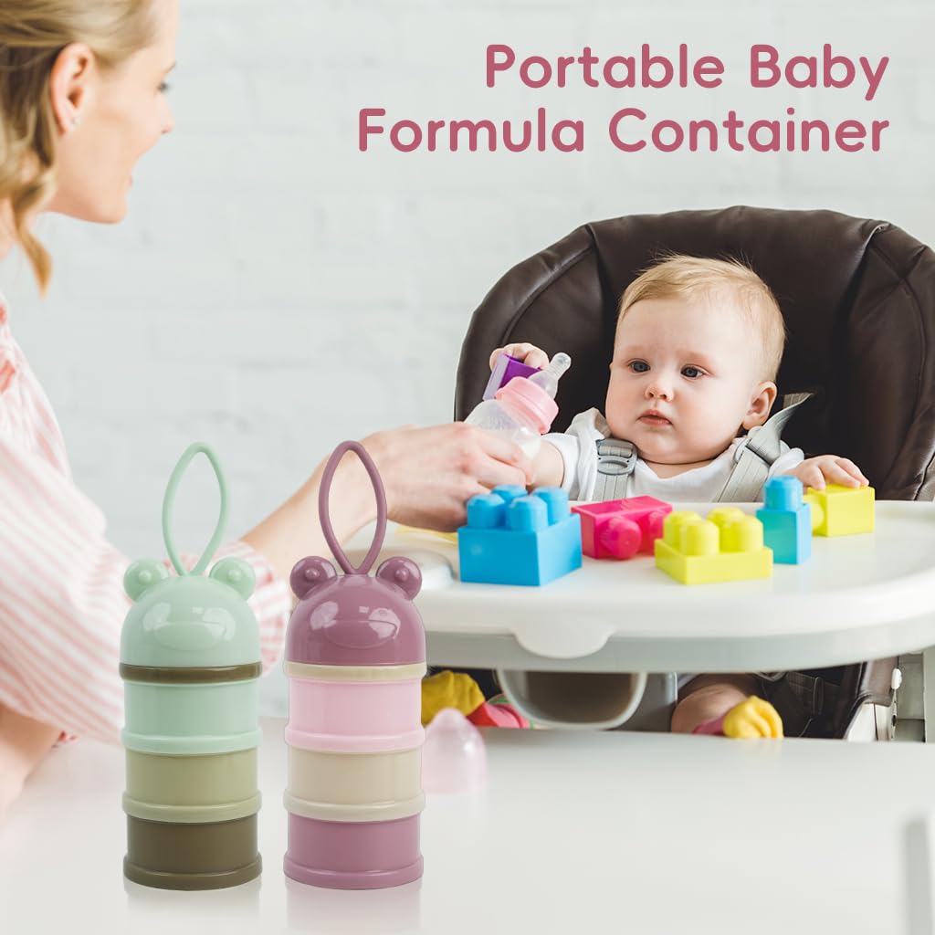 SNOWIE SOFT Baby Milk Powder Container with 3 Compartments and Leak Proof Handle | Food Grade PP for Travel Feeding