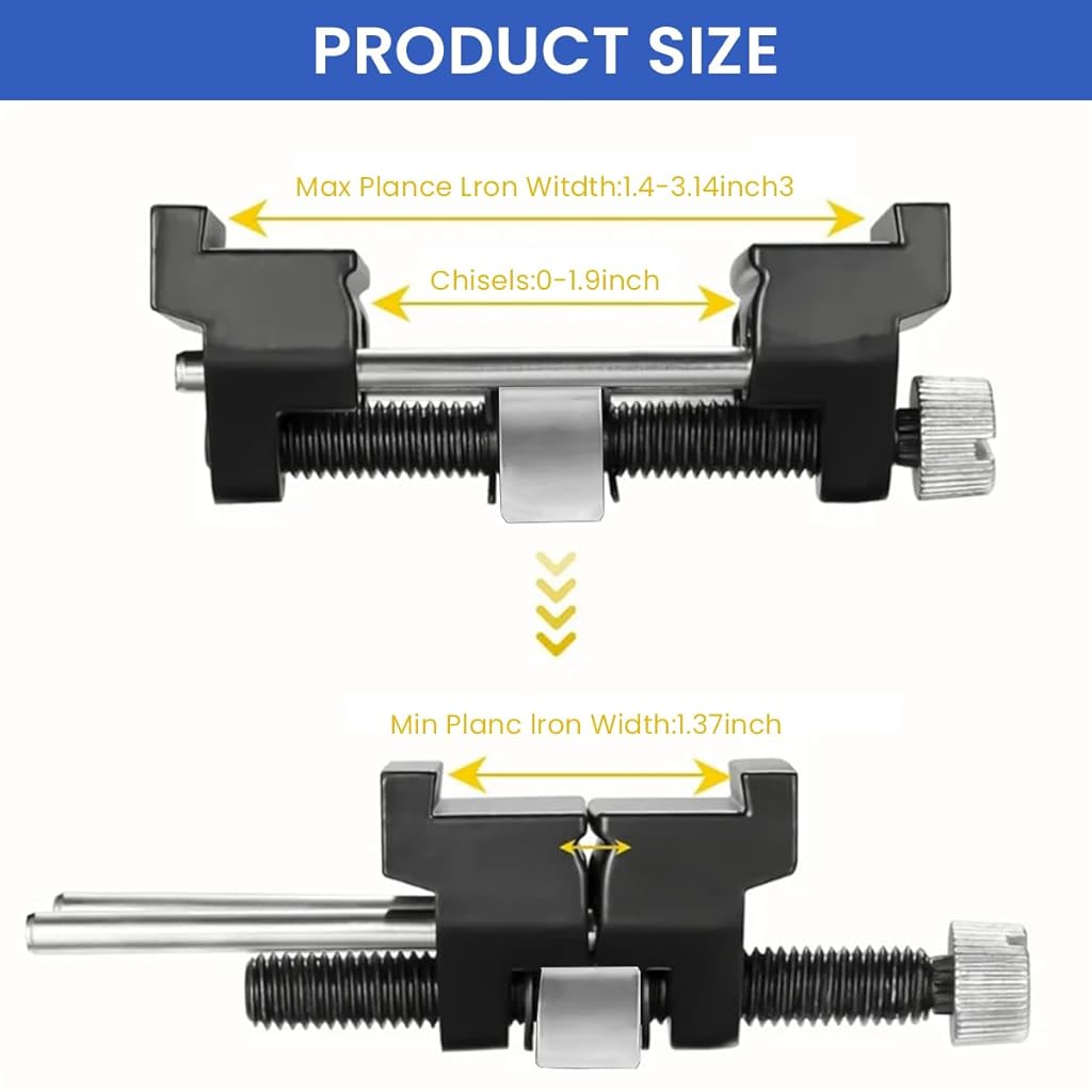 Serplex® Chisel Sharpening Jig for 1/4 to 2 Chisels and 1-3/8 to 3-1/8 Planer Blades Guide Honing Adjustable Angle Precision for Woodworking Carving Tools 2PCS