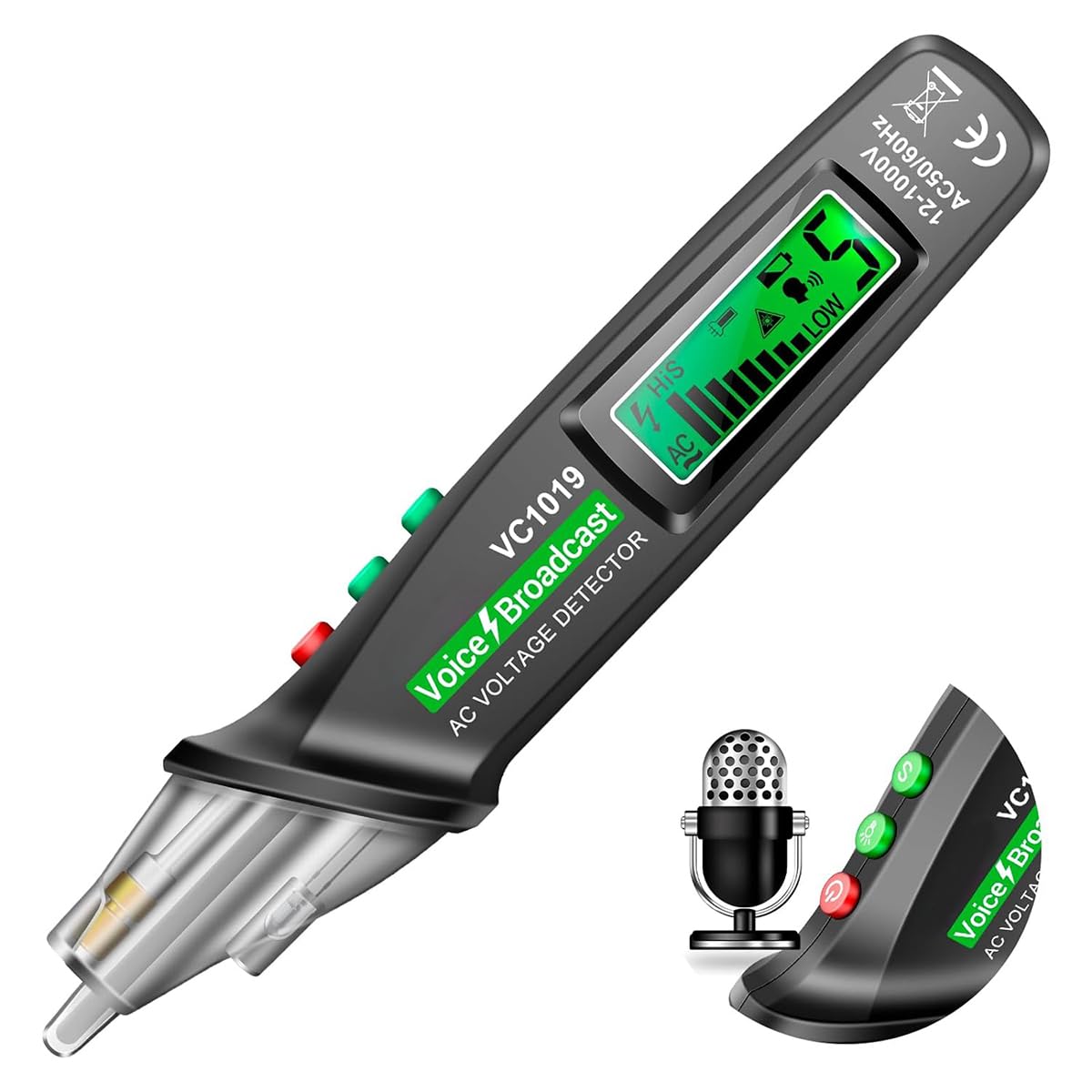 Serplex Voltage Multimeter for Electrical Testing with LCD Display and Red Laser Locator AC 12V-1000V
