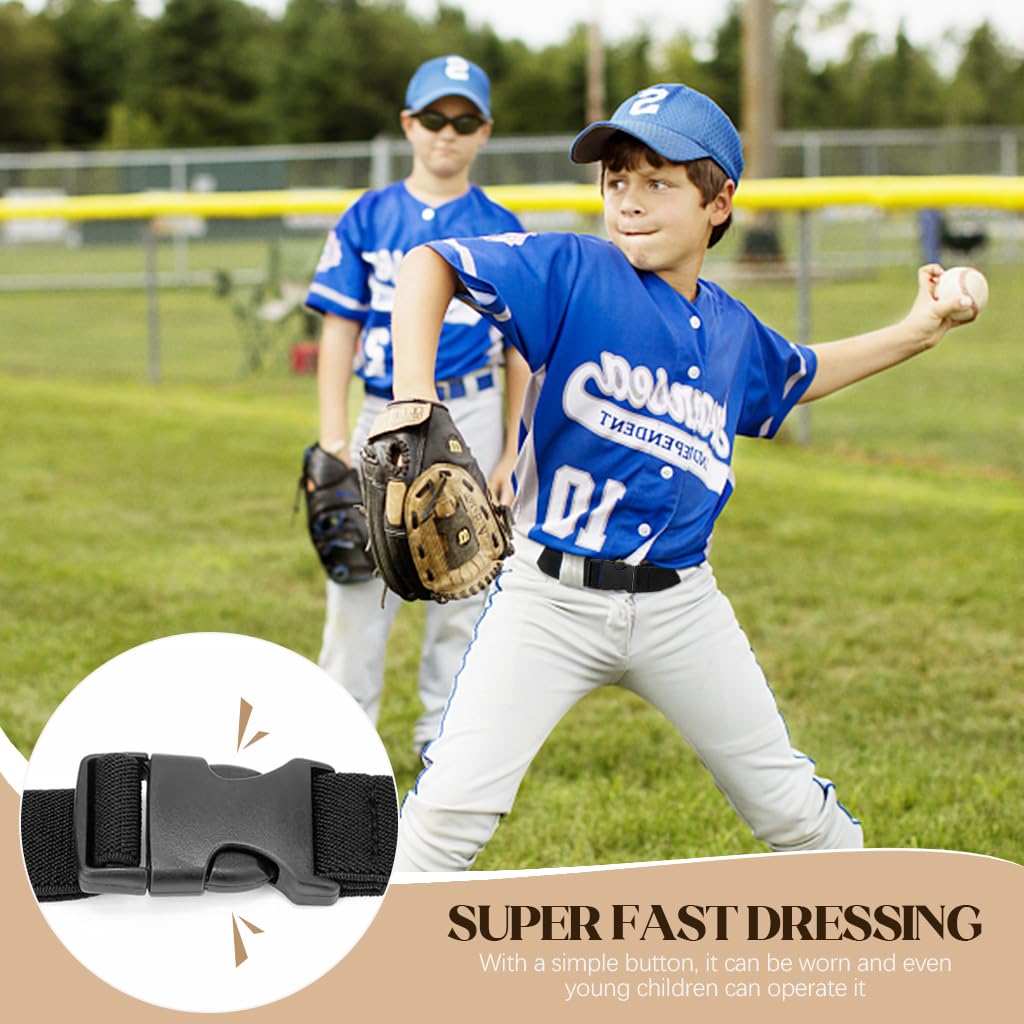 SNOWIE SOFT® 2Pcs Kids Belts Elastic Waist Belt Quick Release Kids Waist Belt Uniform Belt Waist for Boys Girls Sport Waist Belt for Baseball Softball, Black & Brown