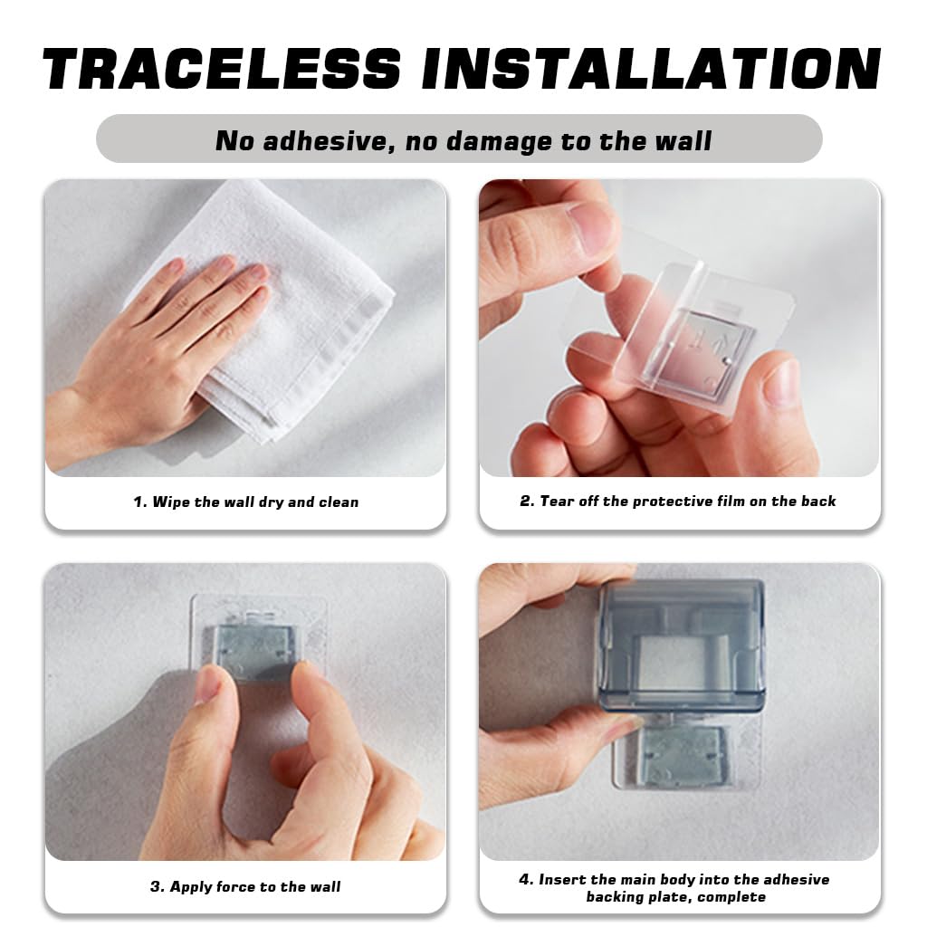 HASTHIP Razor Holders for Bathroom with Dustproof Flip Cover and Self Adhesive | 2 Pcs Grey