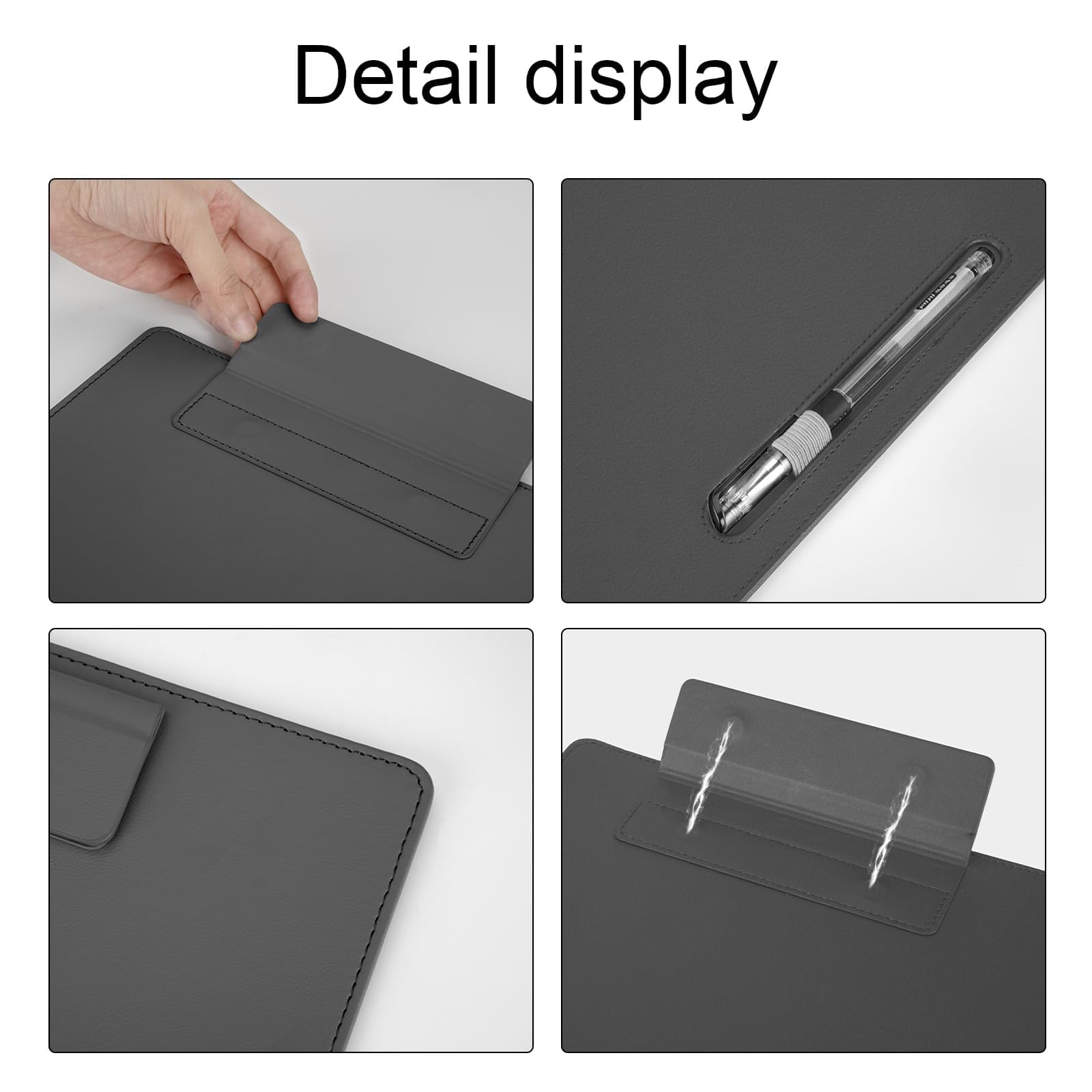 ZIBUYU A4 PU Leather Clipboard for Office and School with Foldable Design and Pen Holder