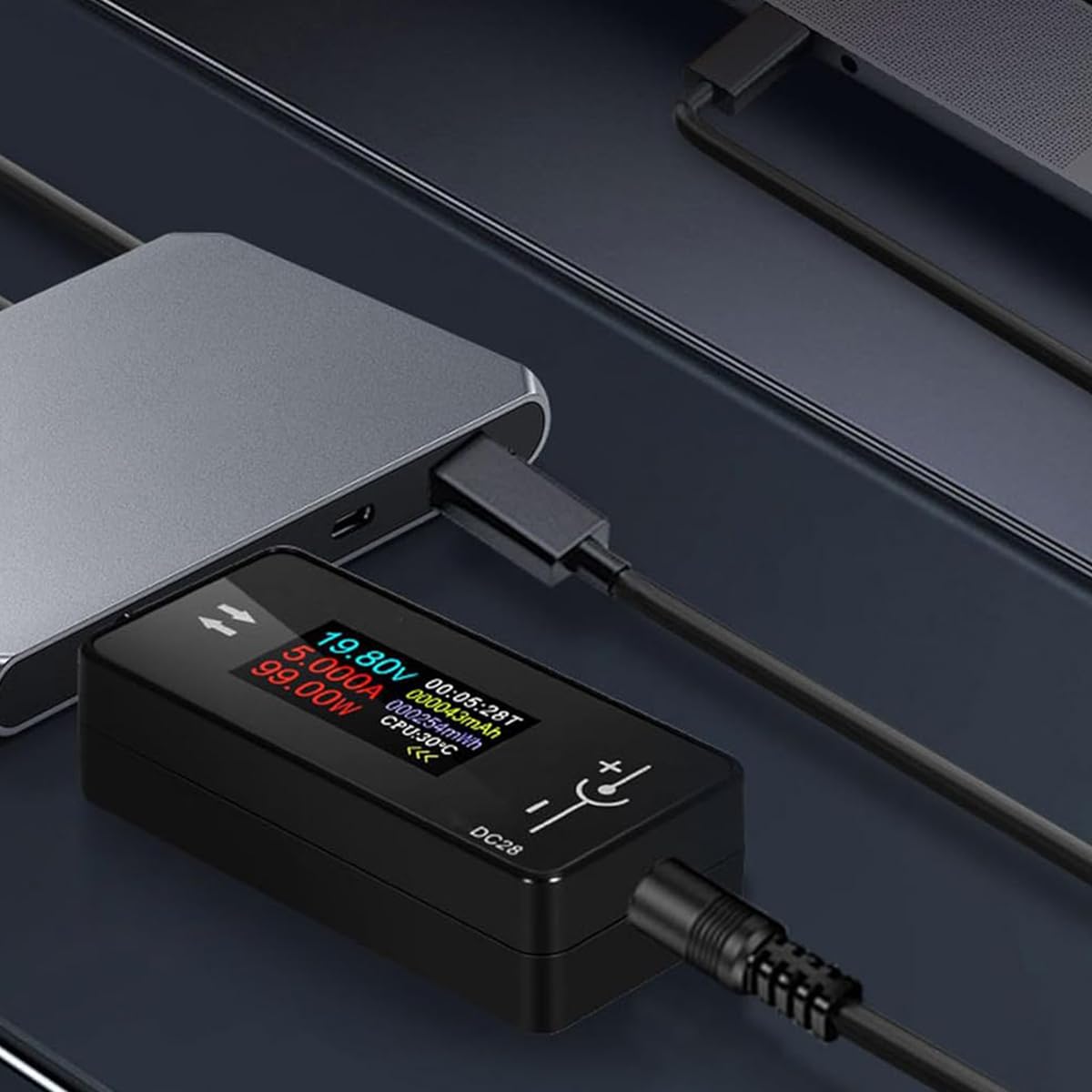 Serplex DC Voltage Meter for Electronic Devices featuring LCD Display and 0-12A 4-30V Range