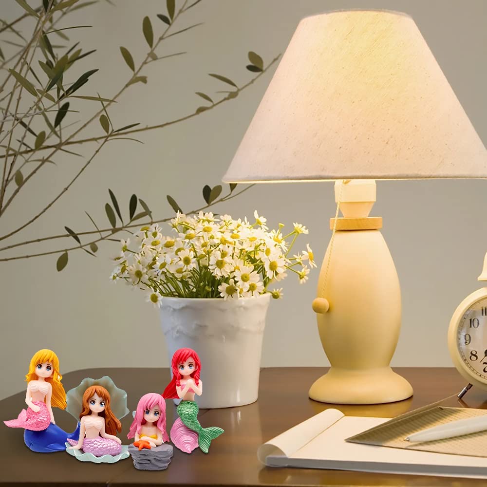 PATPAT Plastic Cake Toppers for Miniature Mermaid Garden featuring 4 Styles and Multi Colour | 2.6x2in Figurines