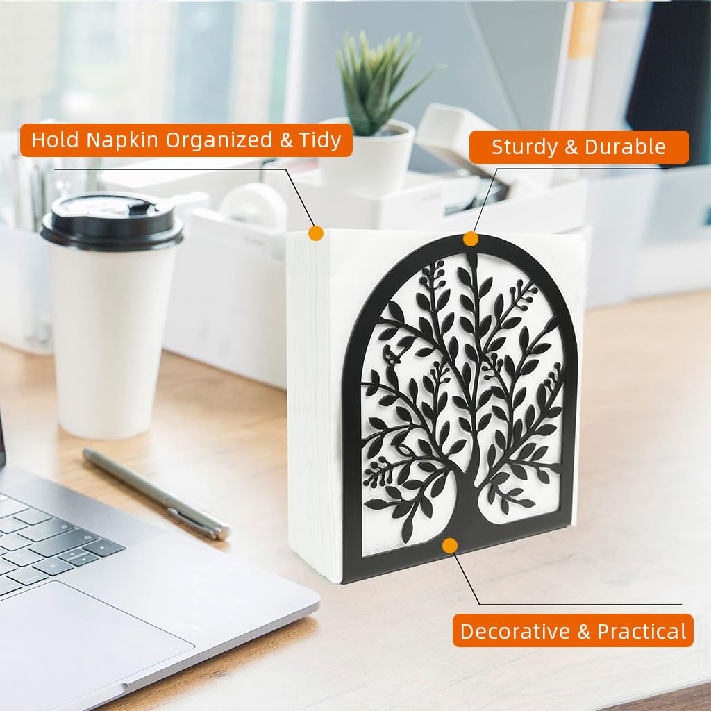 ZIBUYU Table Napkin Holder for Dining Table with Upright Space‑Saving Design | Easy‑Clean Decorative Organizer