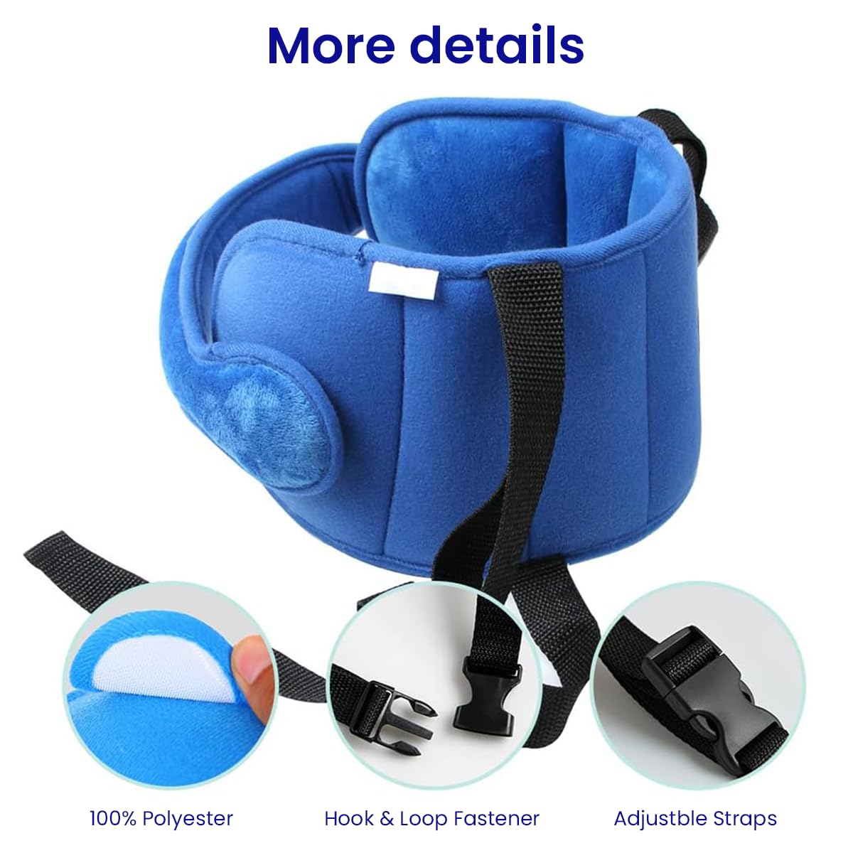 SNOWIE SOFT Kids Head Support Band for Car Seat with Quick Release Buckle | Adjustable Breathable Headrest for Children 3–8