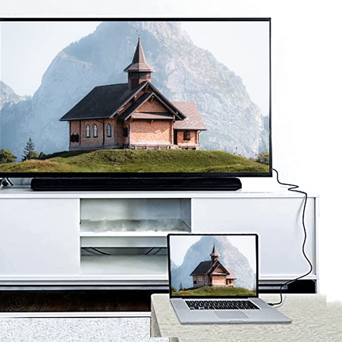 Verilux DisplayPort to HDMI Cable 6ft for Monitor and Projector featuring Gold-Plated Connector