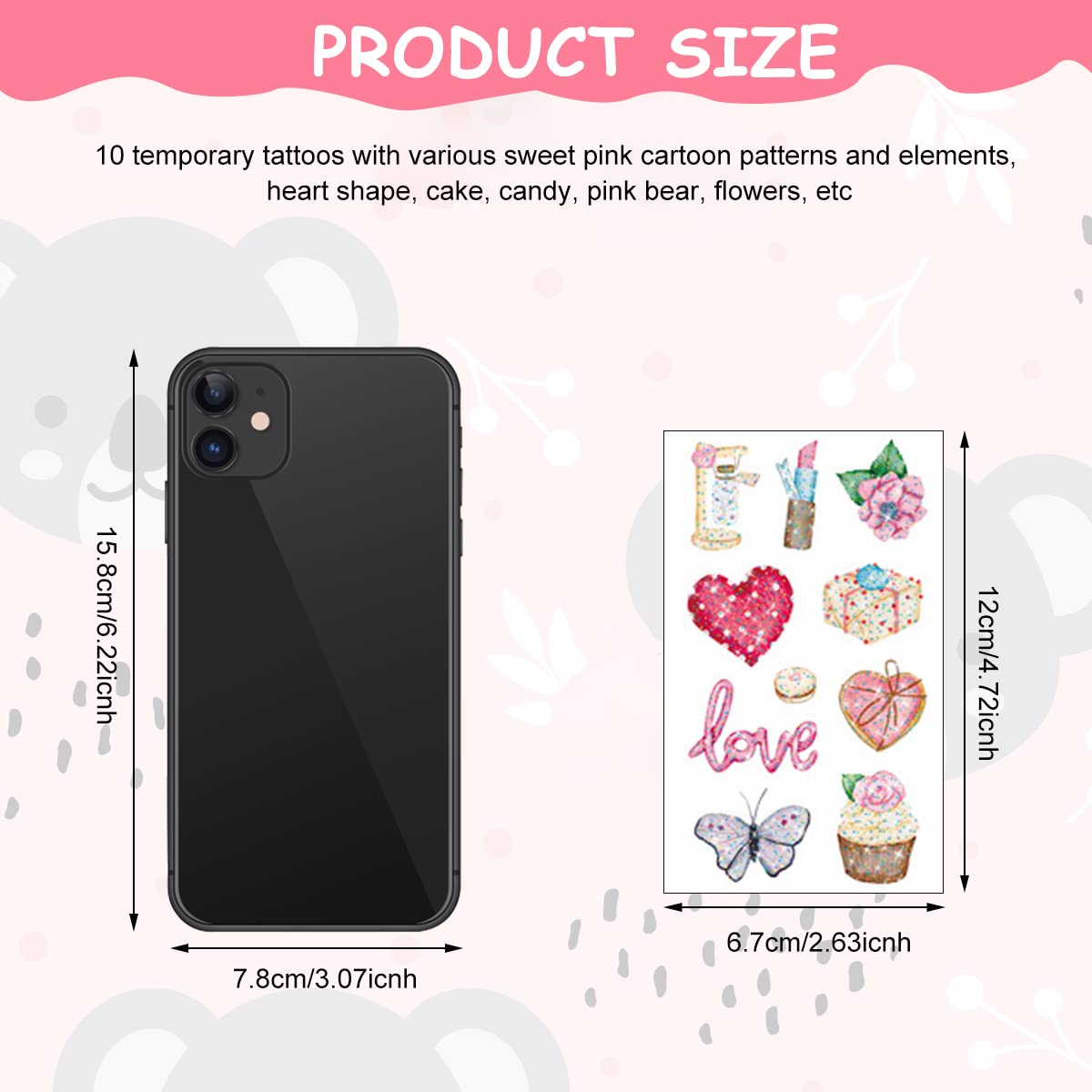 MAYCREATE Temporary Tattoo Stickers for Parties with 10 Sheets Waterproof Design | DIY Body Art