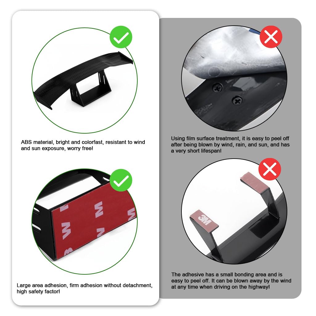 STHIRA Decorative Car Spoiler Wings for RC Cars with Self Adhesive 2Pcs 6.6 in Set | Realistic Tail Ornaments