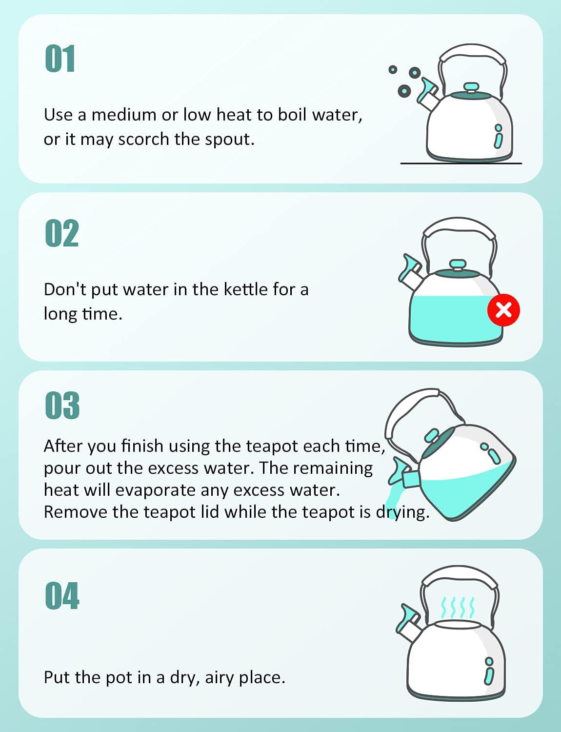 Supvox Tea Kettle for Gas Stove and Induction 2.5L with High Pitch Whistle and Anti Scald Handle | Stainless Steel Camping Tea Pot