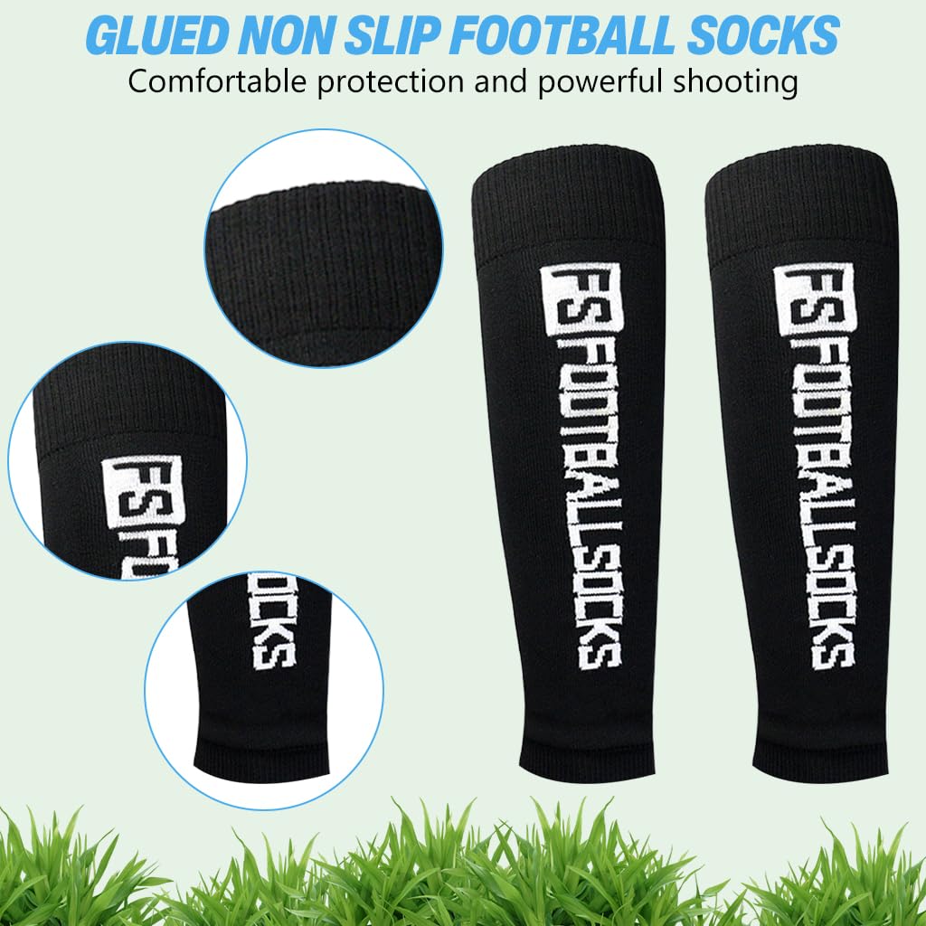 Proberos Football Socks Set for Men and Women with Dual Anti Slip Grip Pads and Breathable Sleeves