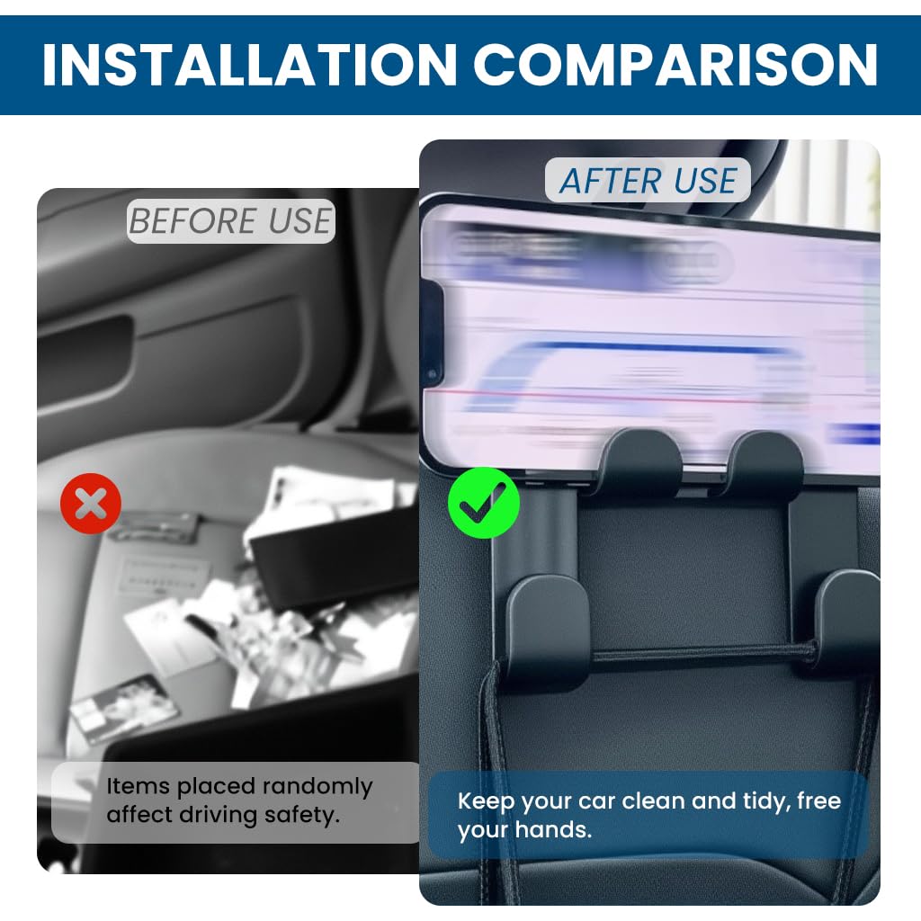Zibuyu Car Hooks for Bags and Groceries with Space Saving Headrest Design | Interior Organizer