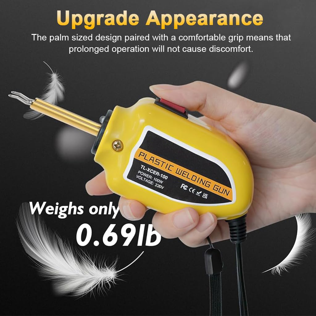 Serplex Plastic Welder for Car Bumper and Kayak Repair with 200 pcs Staples | Rapid Heat-Up 100W Kit