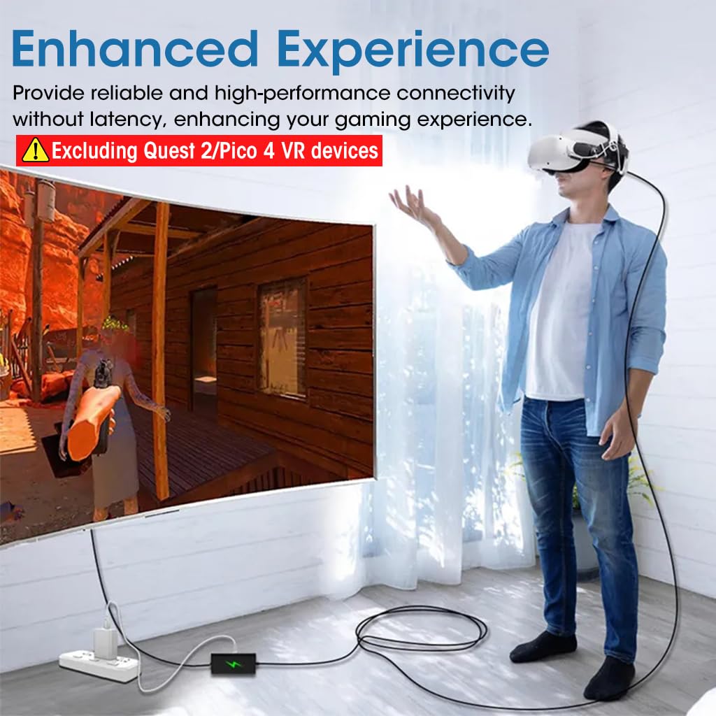 Zeitel Link Cable for Oculus Quest 2 featuring Smart Chip and 16.4 ft Length | 5Gbps Data Transfer