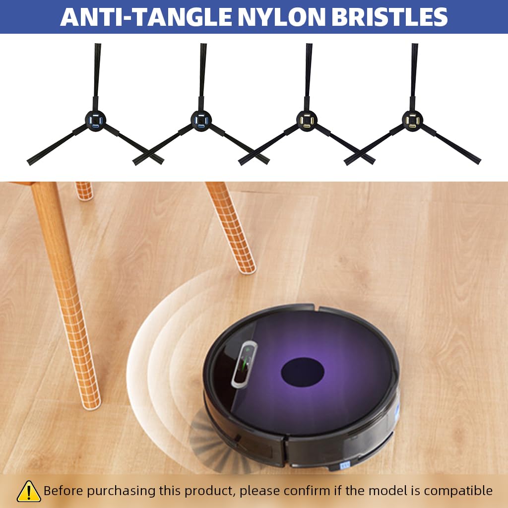 Verilux Side Brushes for ILIFE Robot Vacuum Cleaner 12PCS featuring Anti Tangle Design