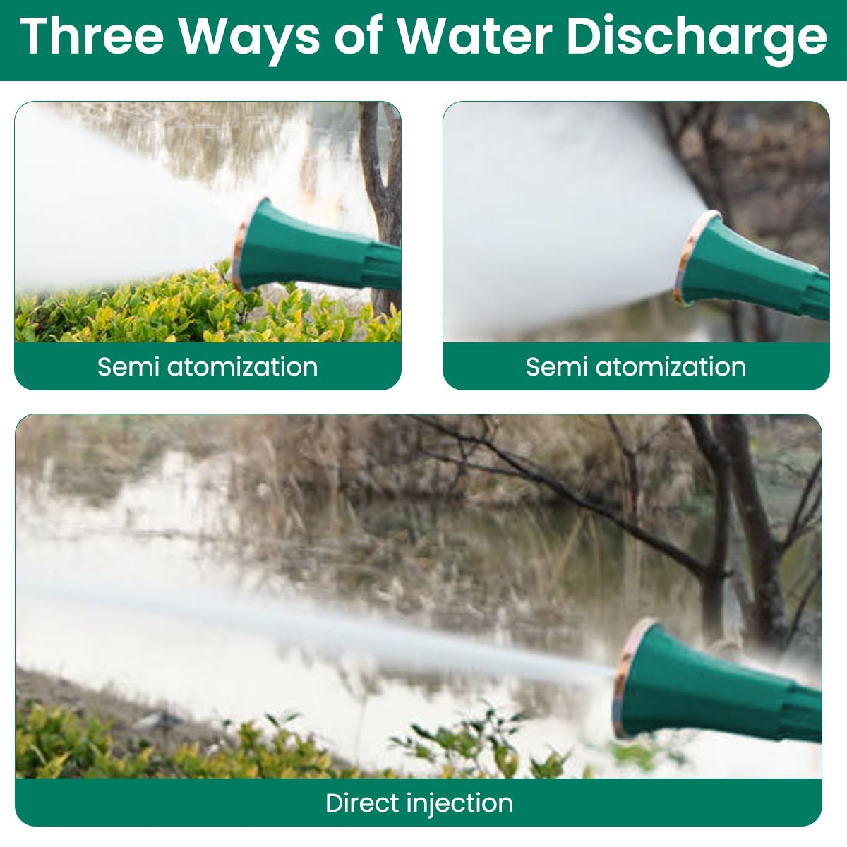 HASTHIP Pressurized Mist Sprayer for Pest Control and Garden Watering with Ceramic Nozzle and Ergonomic Handle | Adjustable Flow Green Plastic Design