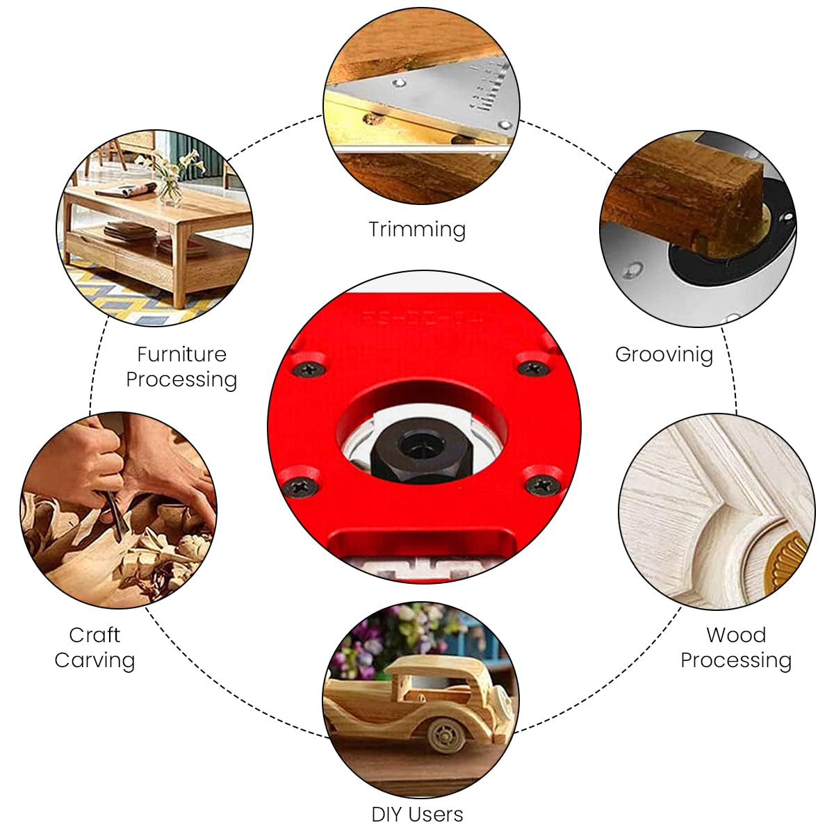 Serplex Router Table Insert Plate 120x120mm for Woodworking featuring Centering Hole Socket | Aluminum Alloy Setup for M372 3709 3703MT370 Models