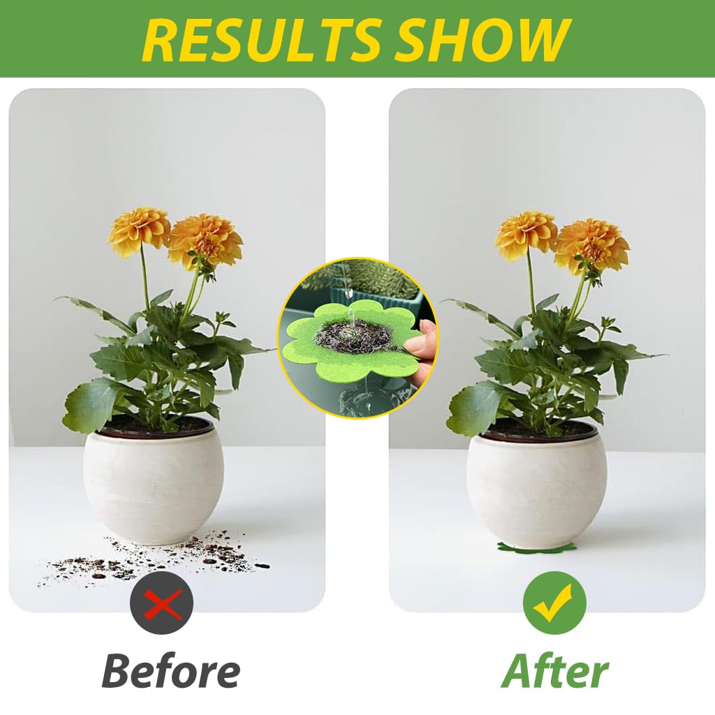 HASTHIP Pot Drainage Barriers for Flower Pots featuring Breathable Fabric 50pcs 2.95in | Colorful Flower-Shaped Liners
