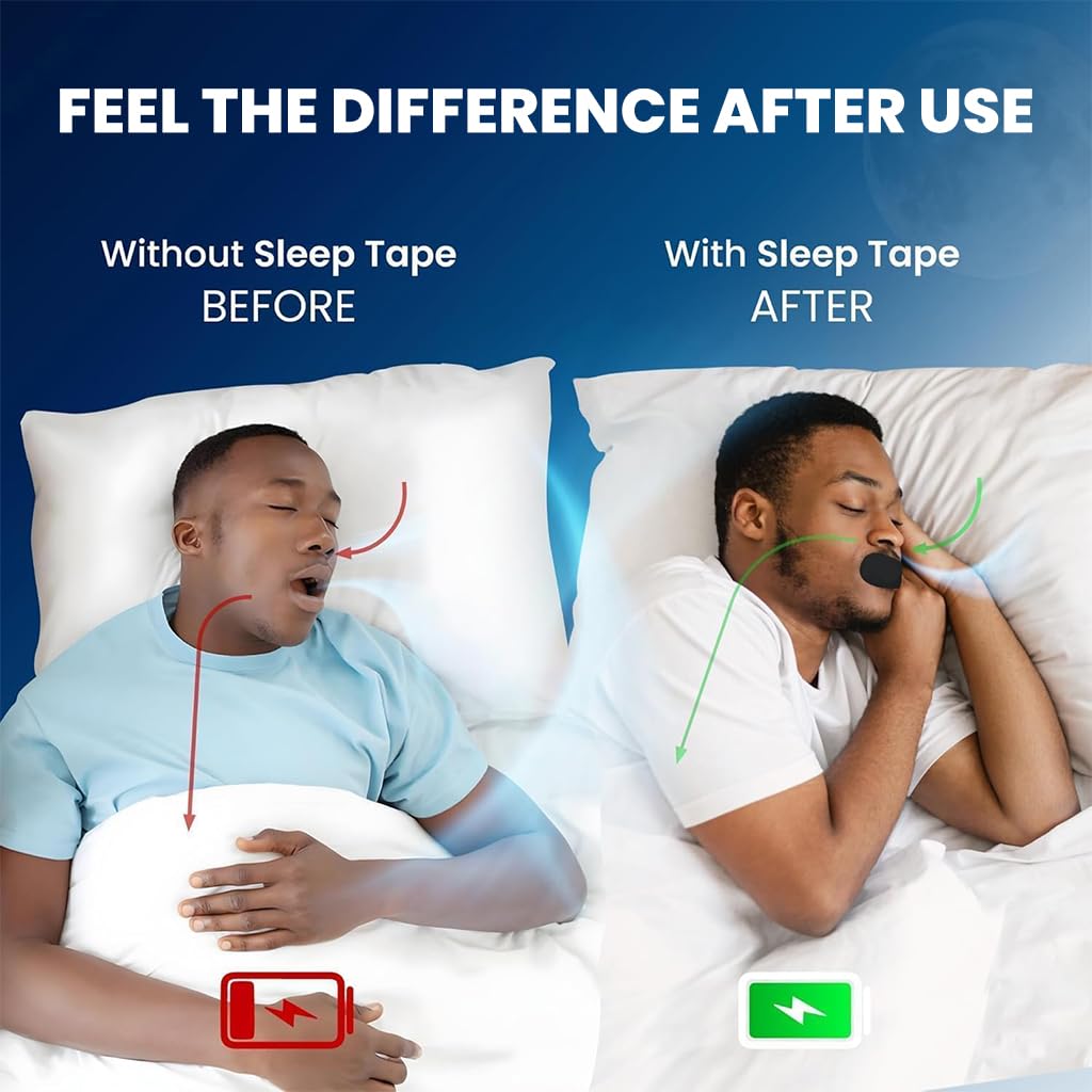 ZIBUYU Anti Snore Mouth Tape for Nasal Breathing with Safe Adhesive 30 pcs | Cotton for Kids and Adults