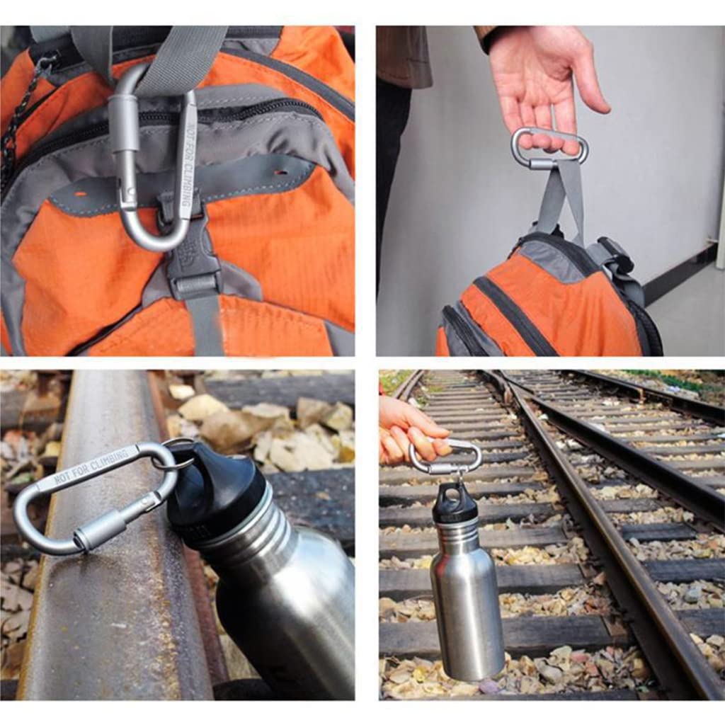 Proberos Carabiner Clip for Outdoor and Travel featuring Screw Lock 6pcs 3.1in Aluminum | Keychain Hook