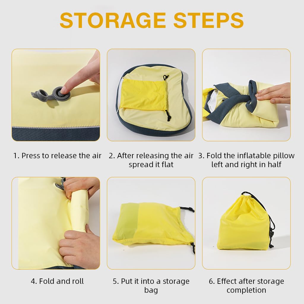 Zibuyu Air Pillow Travel for Camping and Hiking with Cotton Cover and 200g Lightweight Design