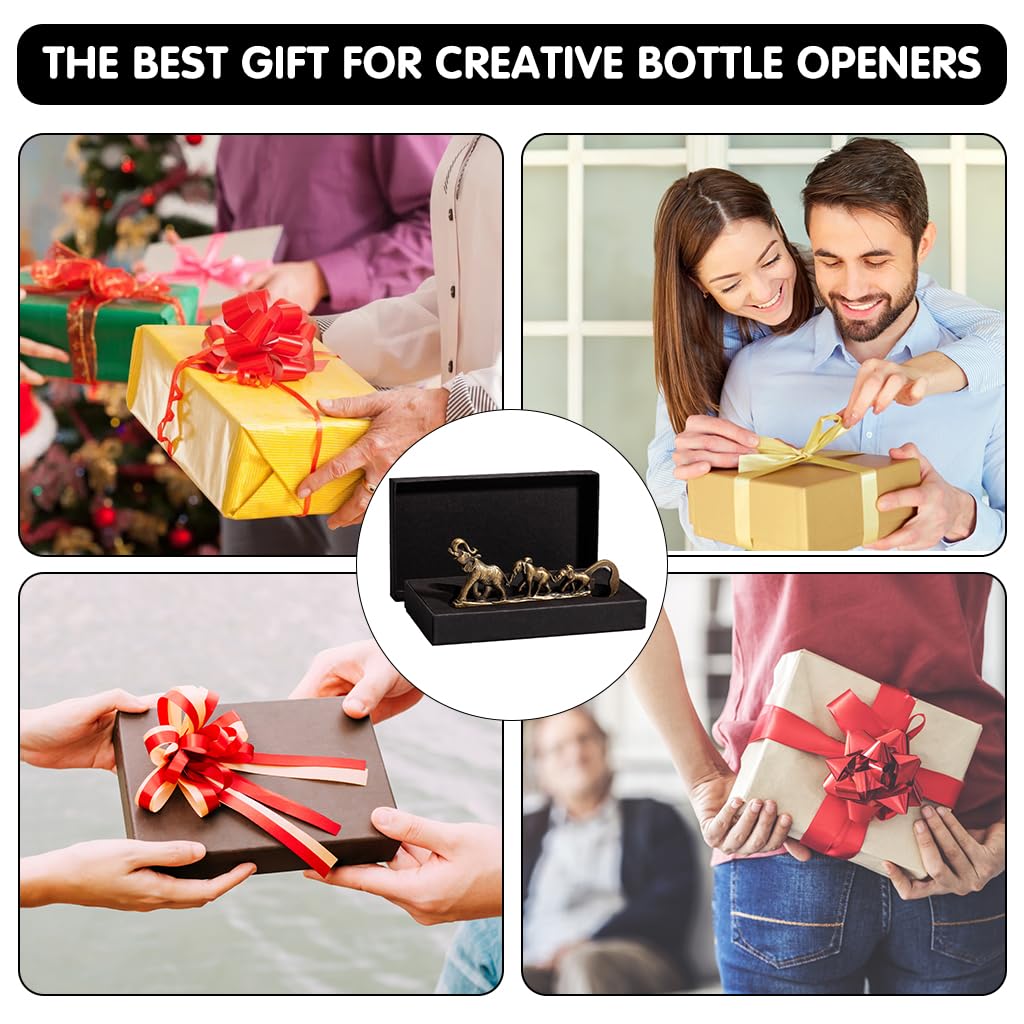 HASTHIP Elephant Bottle Opener for Men featuring 13x5.8cm Zinc Alloy Design | Creative Gift