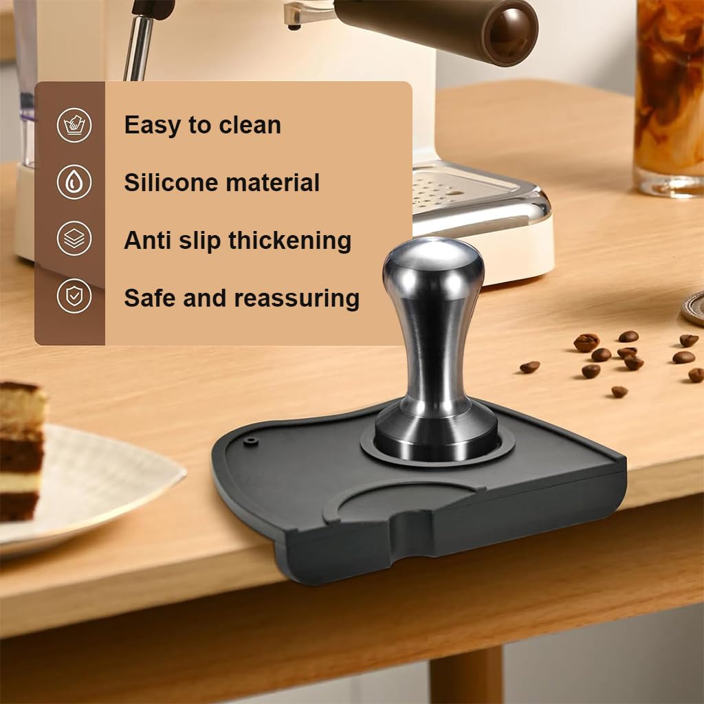 Supvox Silicone Coffee Tamper Mat for Espresso Bar featuring Non Slip Surface and 17.5x12.5x0.6cm Protective Design