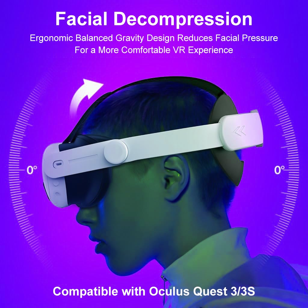 ZORBES® Elite Head Strap for Meta Quest 3/3S, Enhanced Adjustable Replacement Strap for VR Headsets, VR Accessories (No VR Headset Included)