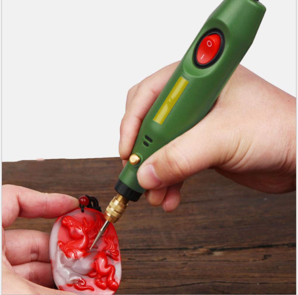 HASTHIP Mini Portable Electric Grinder Set for Polishing and Drilling with Ergonomic Handle | Includes 4 Stone Mills and 5 Drills