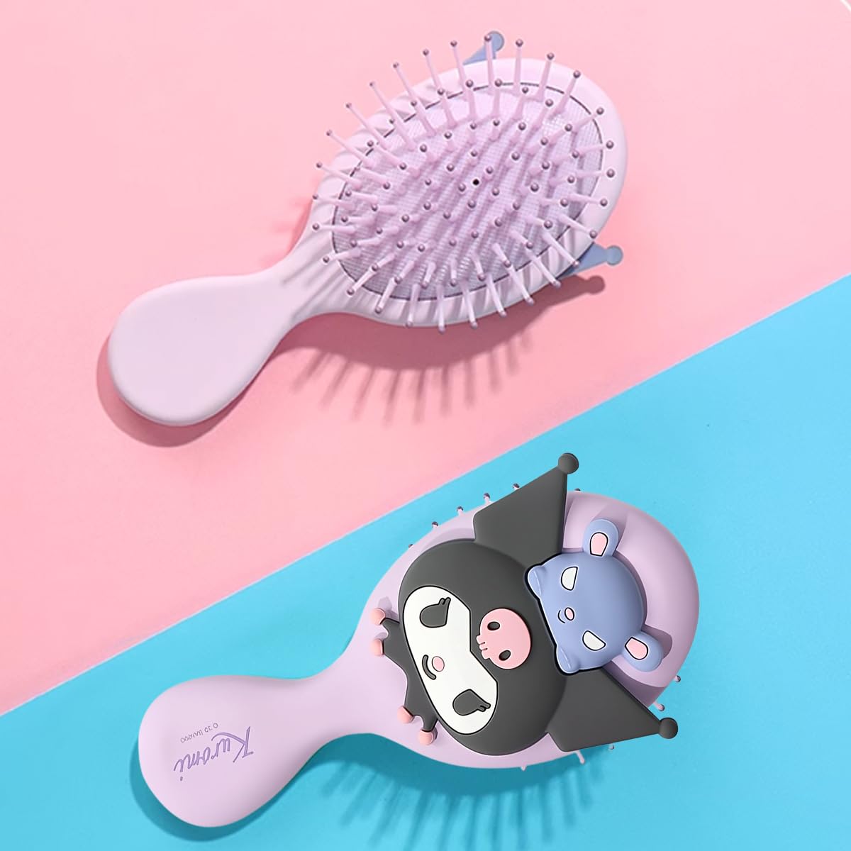 MAYCREATE Hair Brush for Girls with Ergonomic Handle and 5.3 in Size | Gentle Kuromi Design for Kids