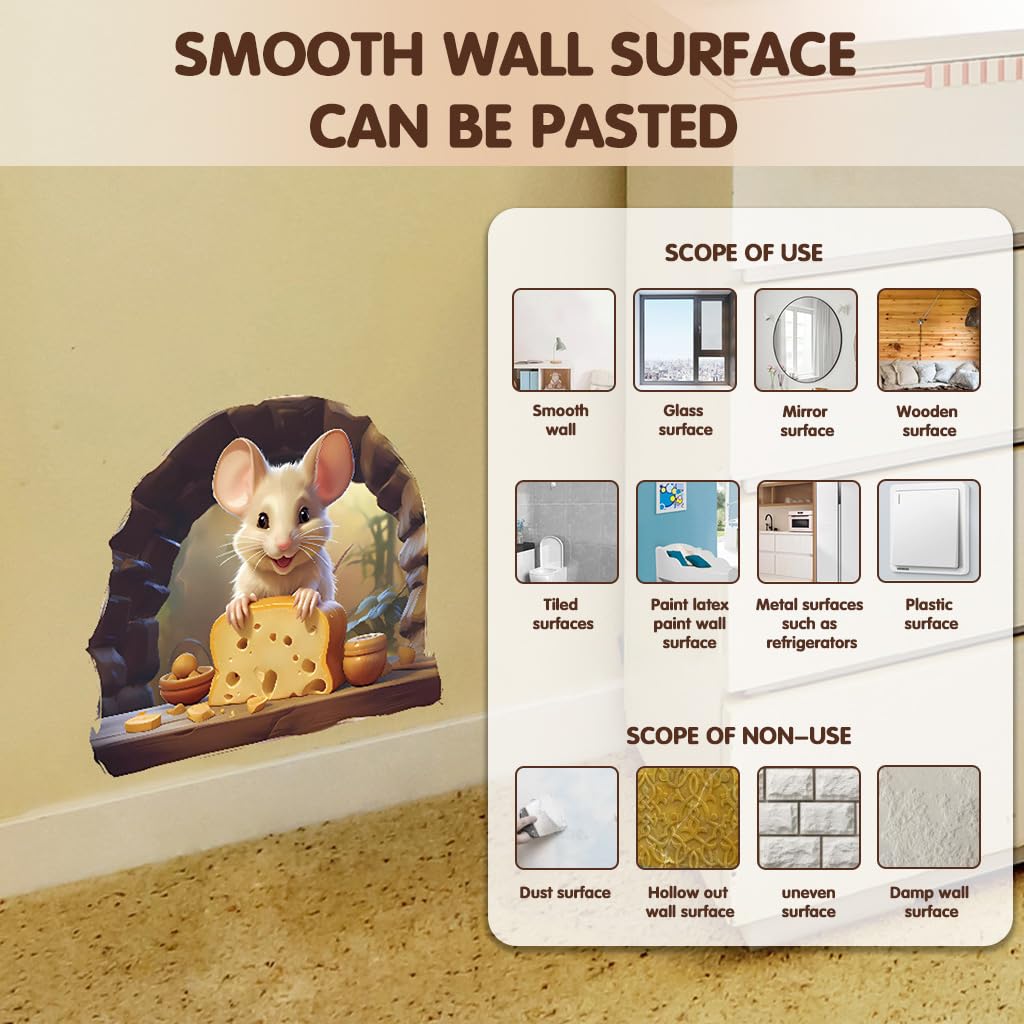 HASTHIP 3D Cartoon Wall Stickers for Kids Rooms with Waterproof Peel and Stick Design | 6Pcs 5.9 in Removable Decals