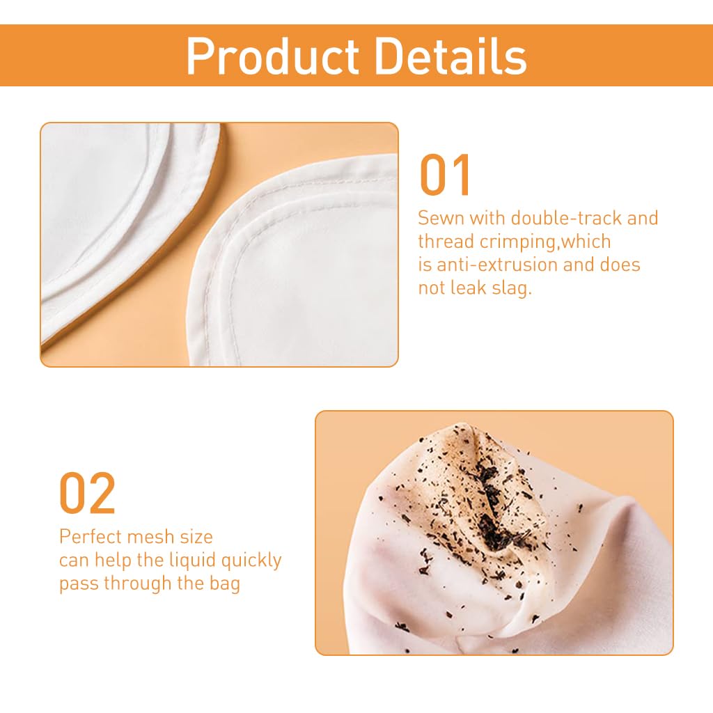 Supvox Kitchen Straining Bag for Nut Milk and Tea with Detachable Fabric & Stainless Steel Handle