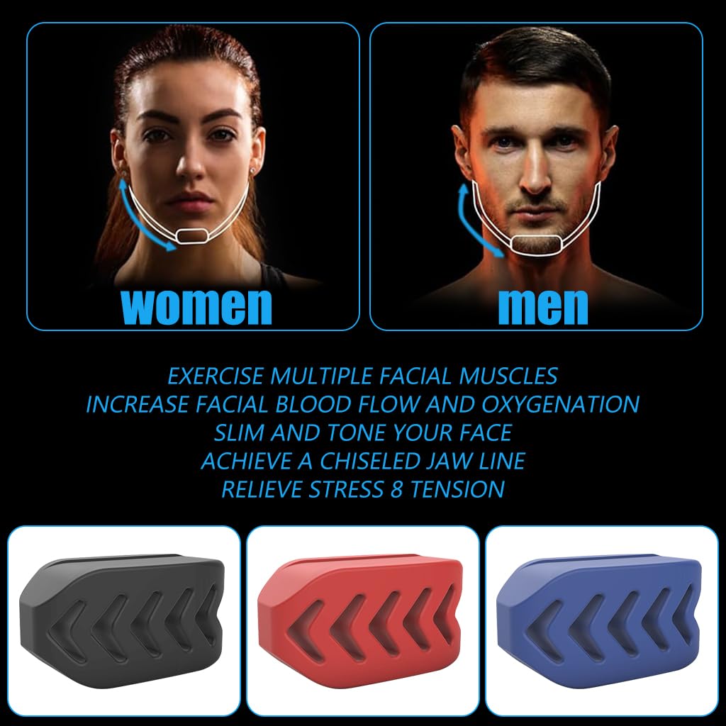 Proberos Jaw Exerciser 6pcs for Men and Women with 40 50 60lbs Resistance Silicone | Includes Storage Case