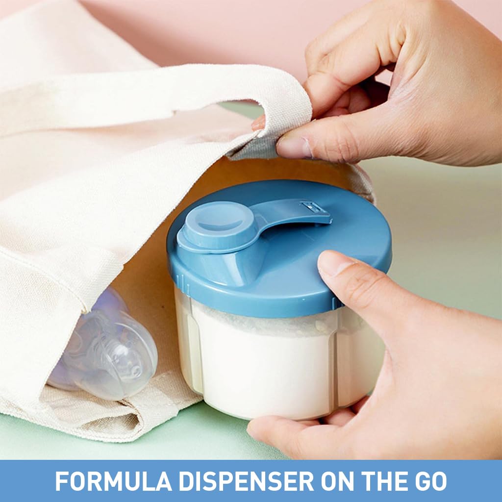 SNOWIE SOFT Baby Formula Dispenser with 4 Compartments and Leak Proof Lid | BPA Free PP Container