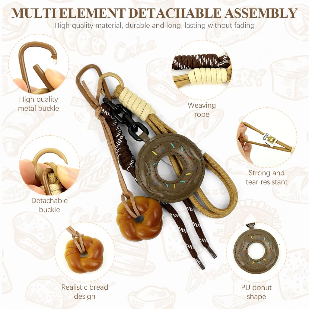 PALAY Bag Charm for Handbags featuring PU Doughnut Pendants and Carabiner Clip | Gift for Women