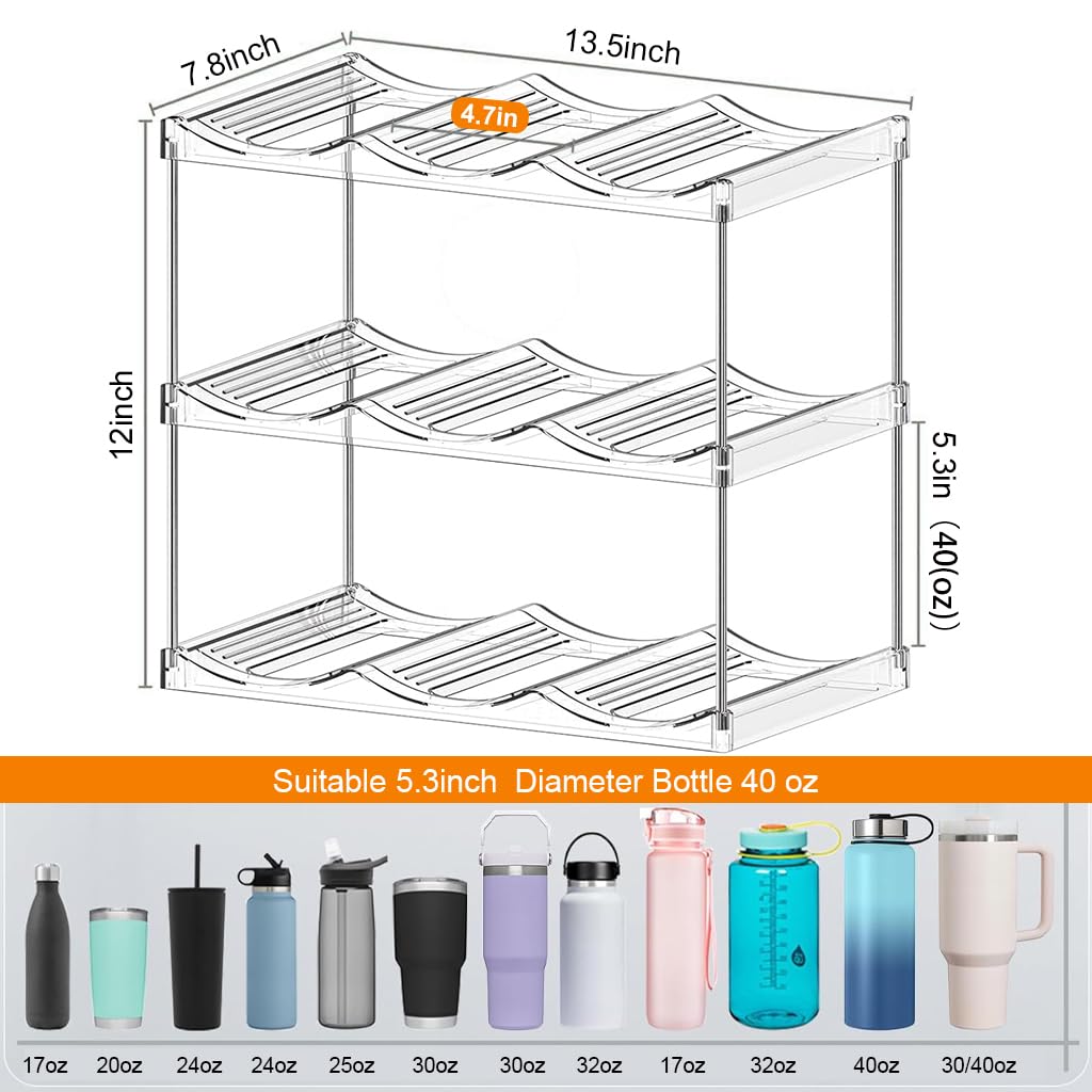 Supvox Tumbler Cup Holder Organizer Rack for Countertop featuring Three Tier Design | Holds up to 9 Cups and Fits Stanley 20–40oz
